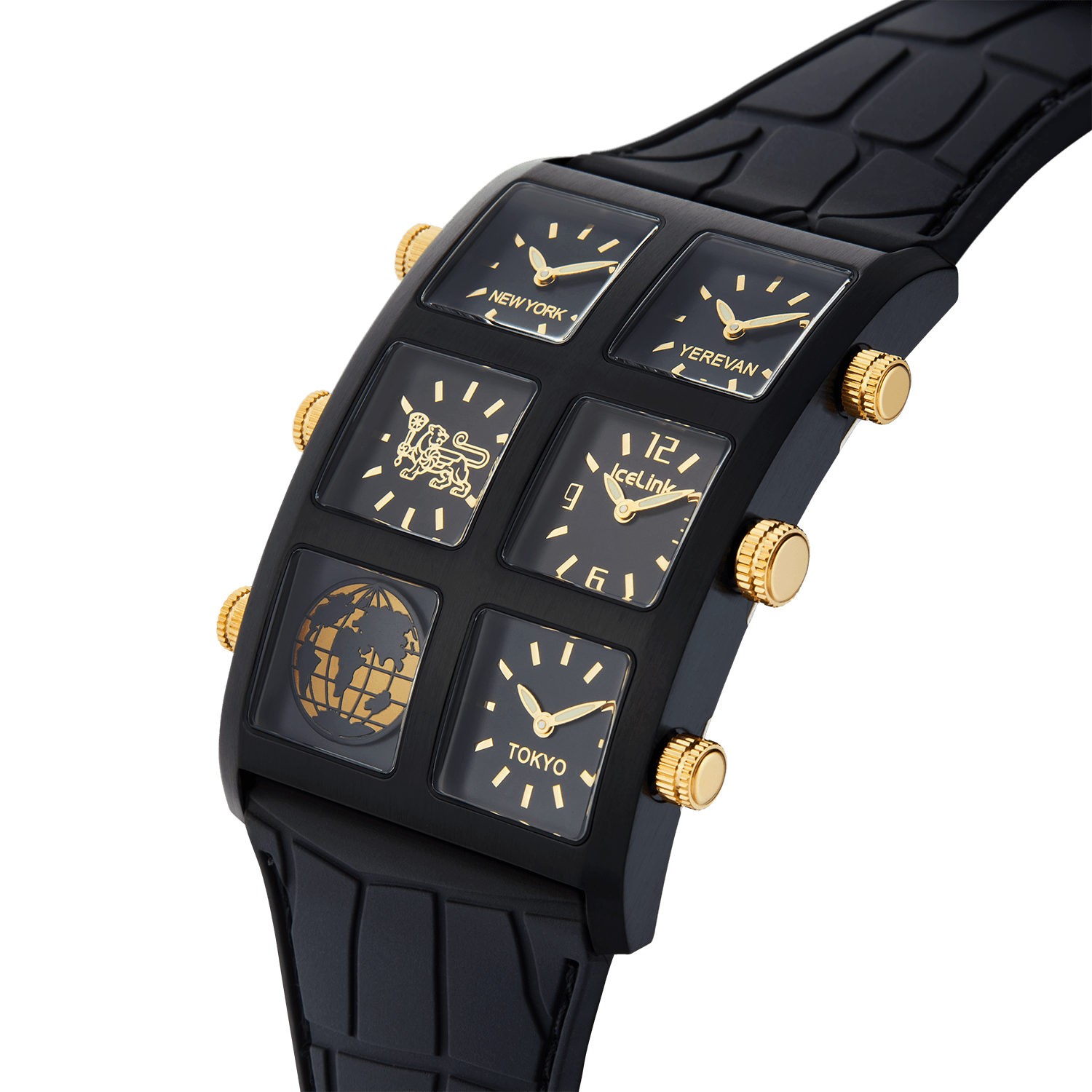 IceLink Generation 6TZ Jett Satin Multi-Time Zone Watch