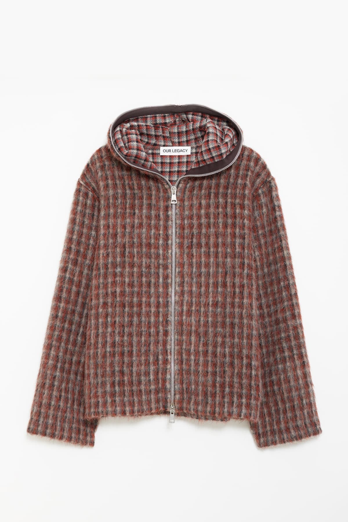 OUR LEGACY BOSTON CHECK FULL ZIP HOOD JACKET | IAMNUE