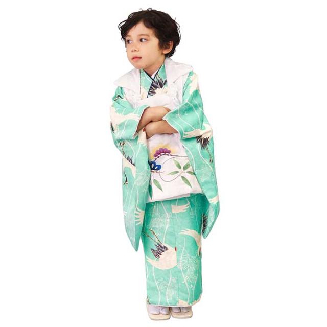 七五三 3歳 男の子 着物 【全て揃った豪華8点フルセット】 被布セット