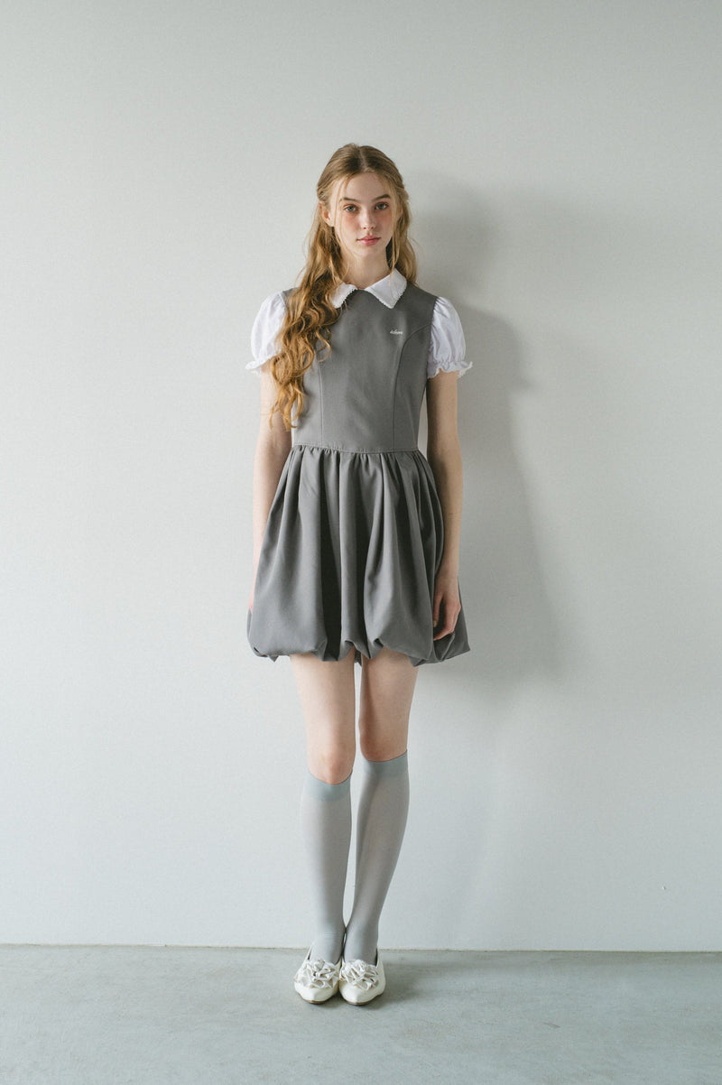 美品 puff sleeve balloon mini one-piece puff sleeve ballon mini