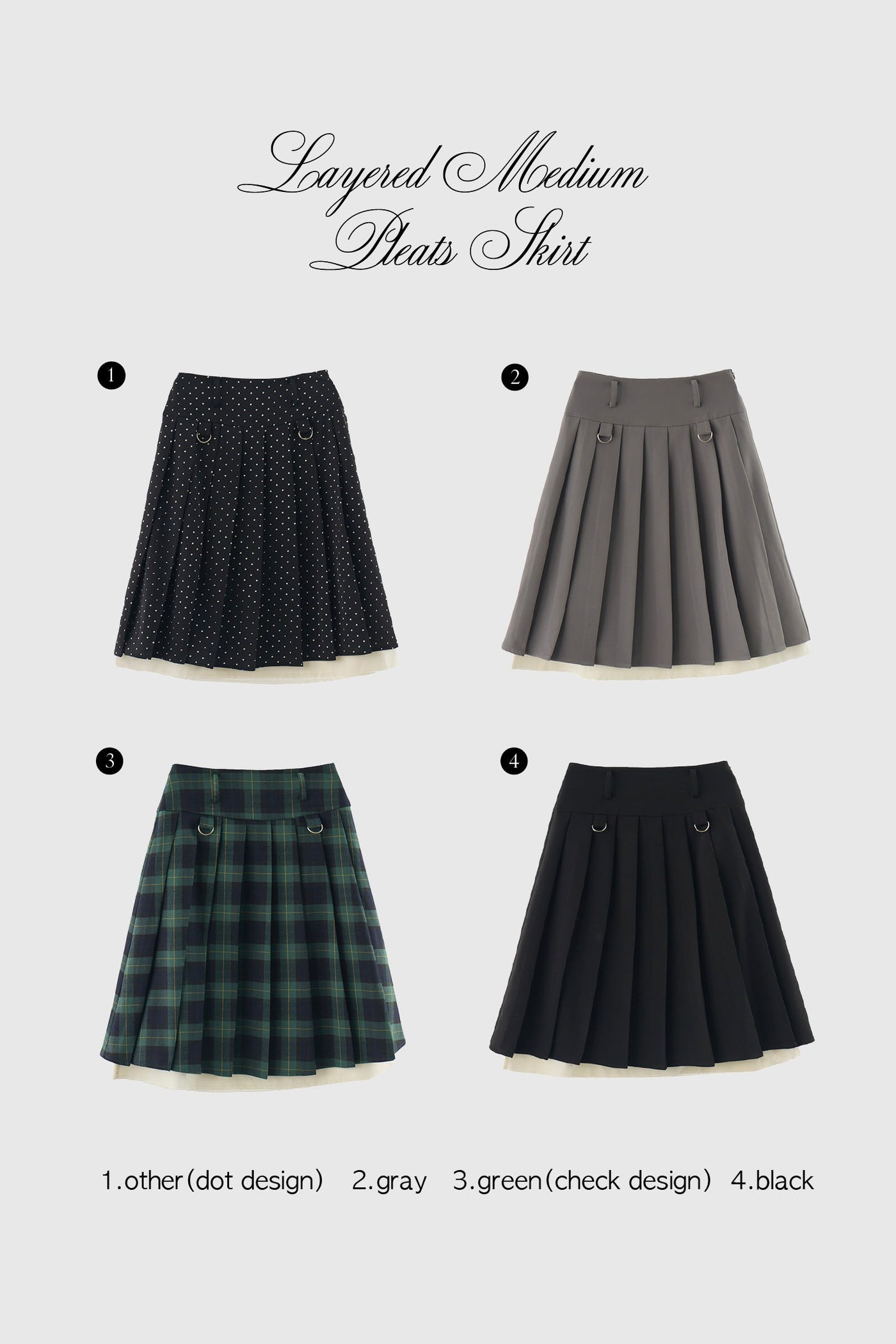 layered medium pleats skirt – idem
