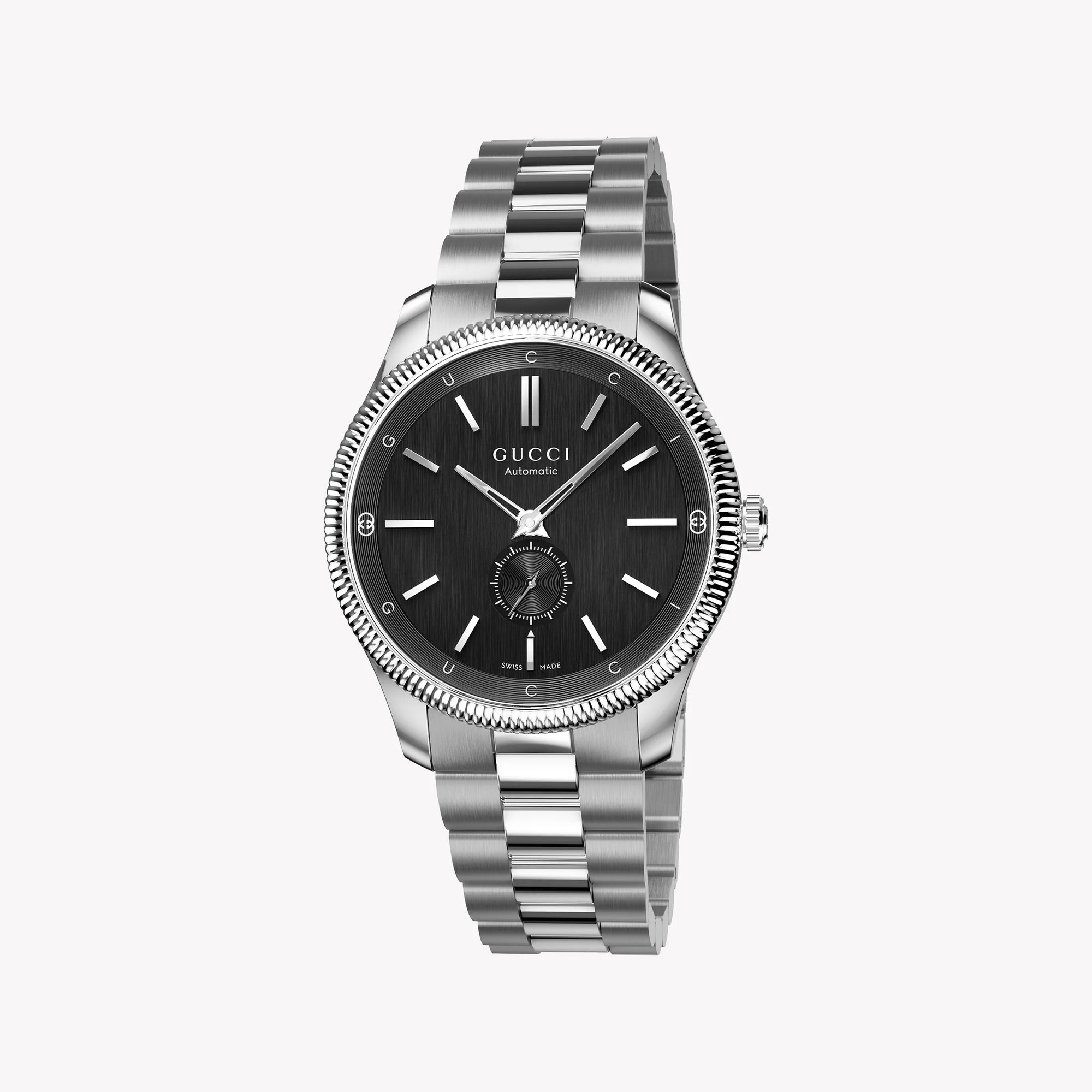 Gucci Men's Stainless Steel Watch, Black Dial | Ya126388 – i-watch