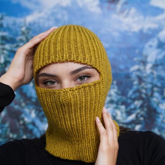 Wool Knit Balaclava: Winter Ski Mask, Men's Face Mask - Etsy