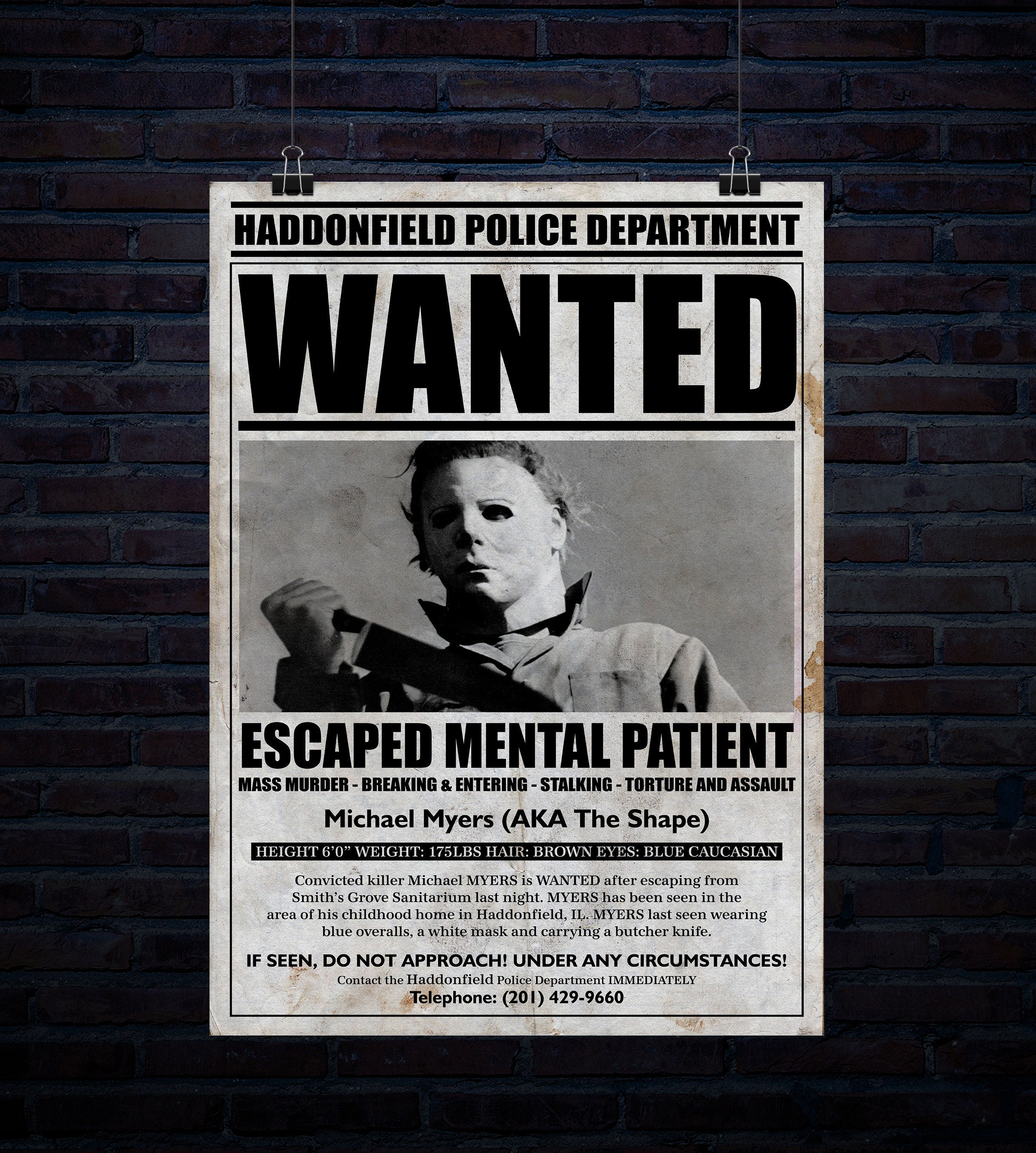 Michael Killer Wanted 20 Inch X 30 Inch 300dpi Poster Digital