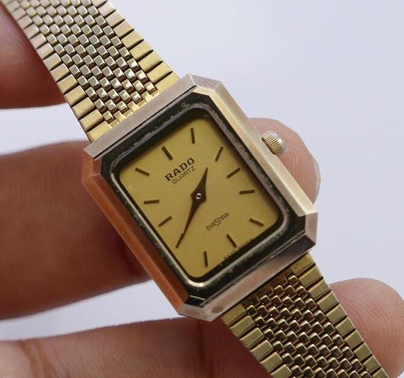 Vintage Rado Diastar 179.9557.3 Yellow Dial Lady Quartz Watch