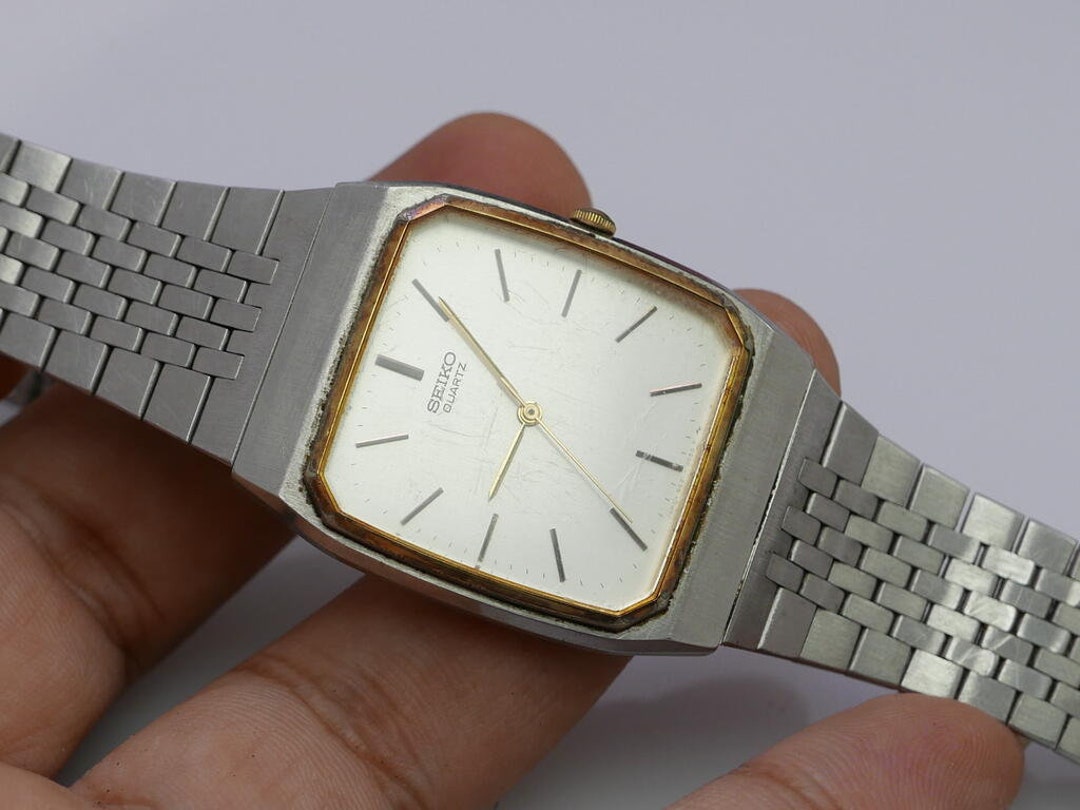 Vintage Seiko Gold Plated 8621 5020 White Dial Men Quartz Watch