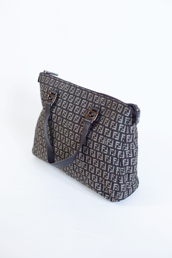 Vintage FENDI Zucchino Canvas Tote Bag - Black FF Monogram - Etsy