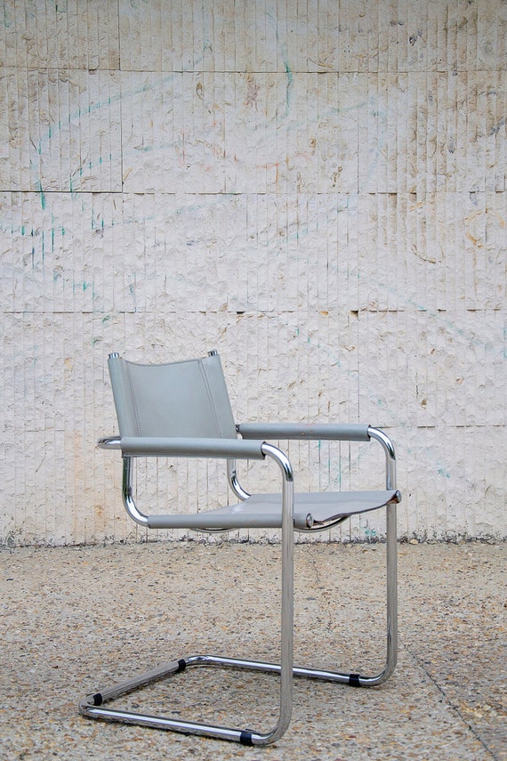 Mart Stam S34 Leather and Chrome Grey Chair - Etsy