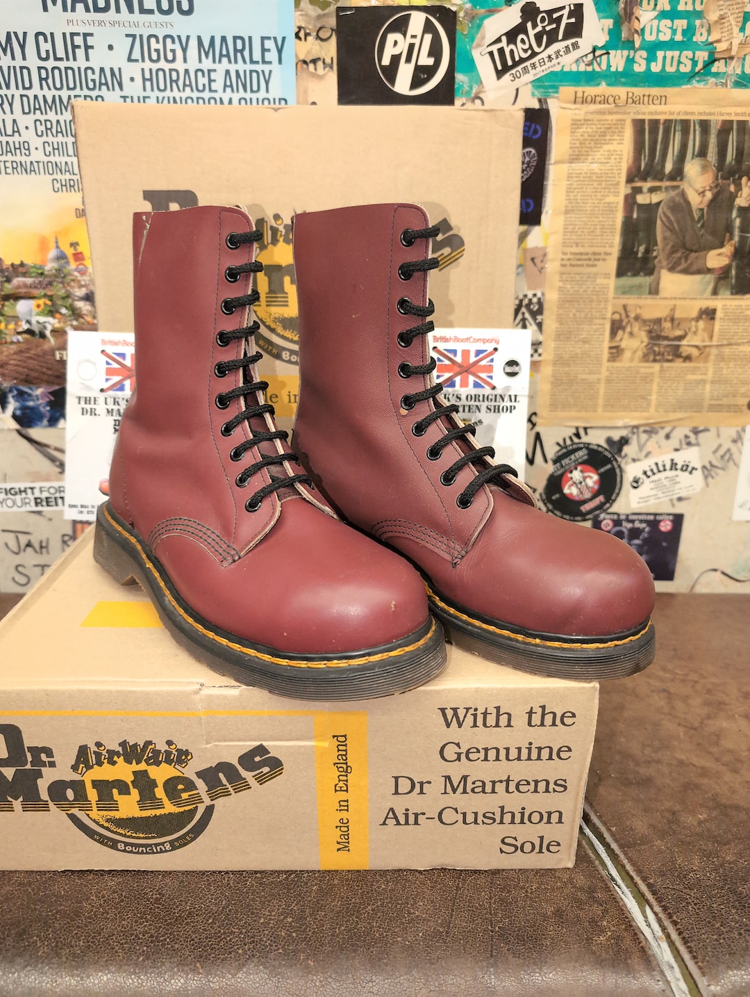 Dr Martens 1919 Cherry 10 Hole Made in England Size 7 - Etsy