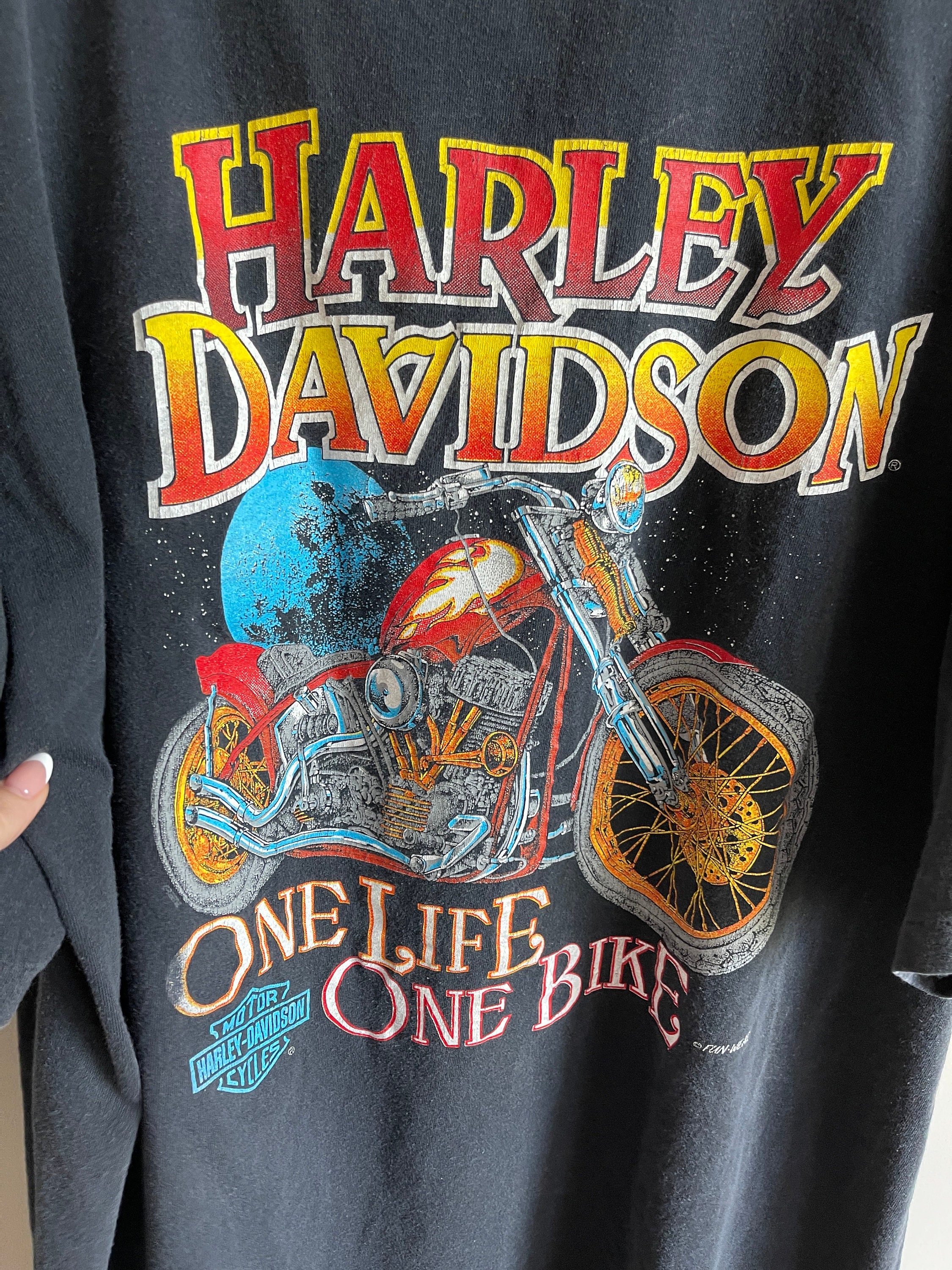 RARE Vintage Harley Davidson 1980s Funwear T Shirt Distressed