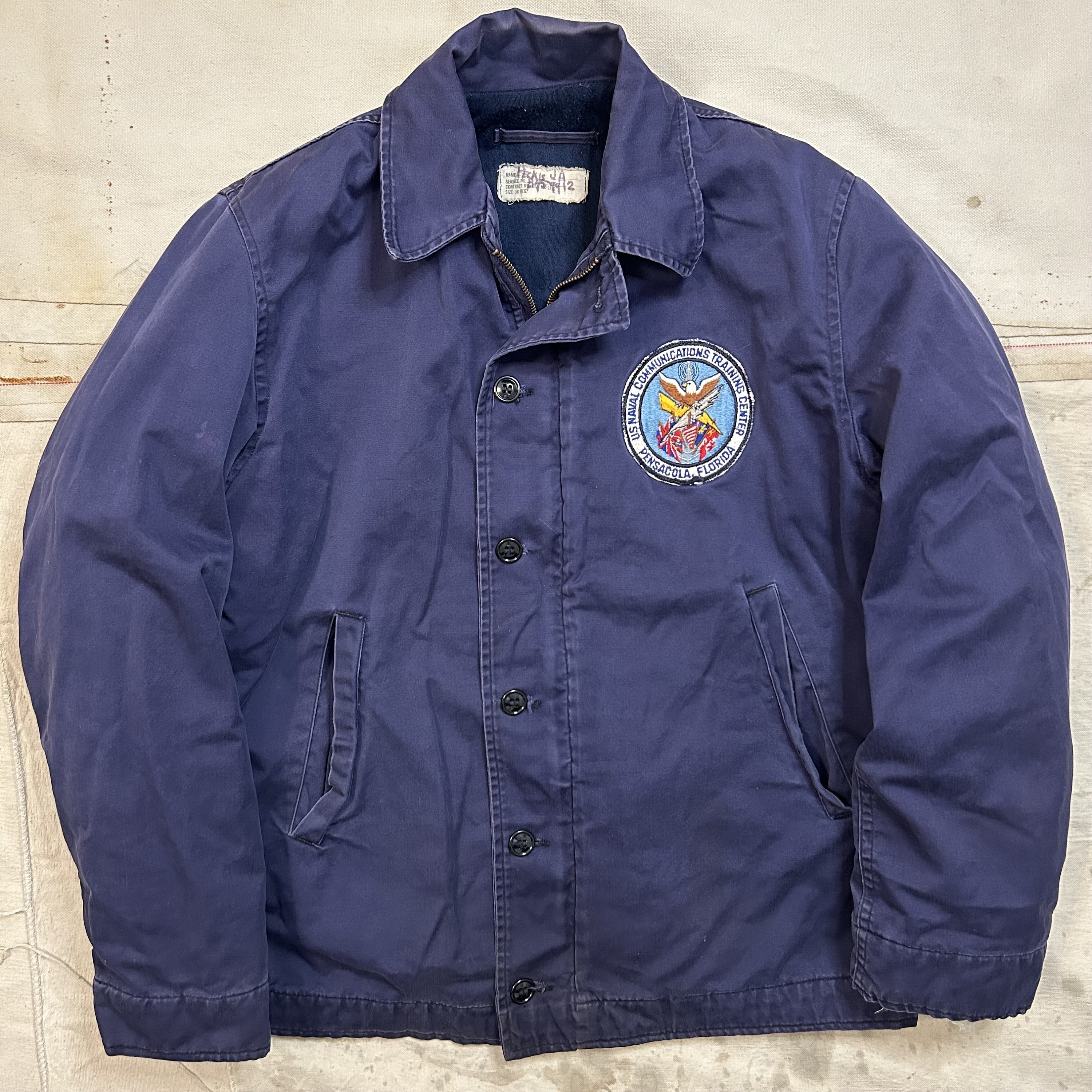 Vintage 1960s Patched USN Utility Jacket Mens Size 38 S/M Deck