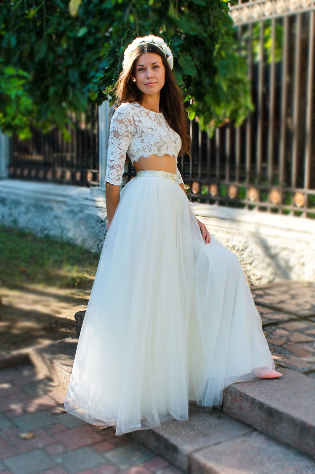 Ivory Tulle Skirt Long Tulle Skirt Women Bridal Tutus Skirt Ivory