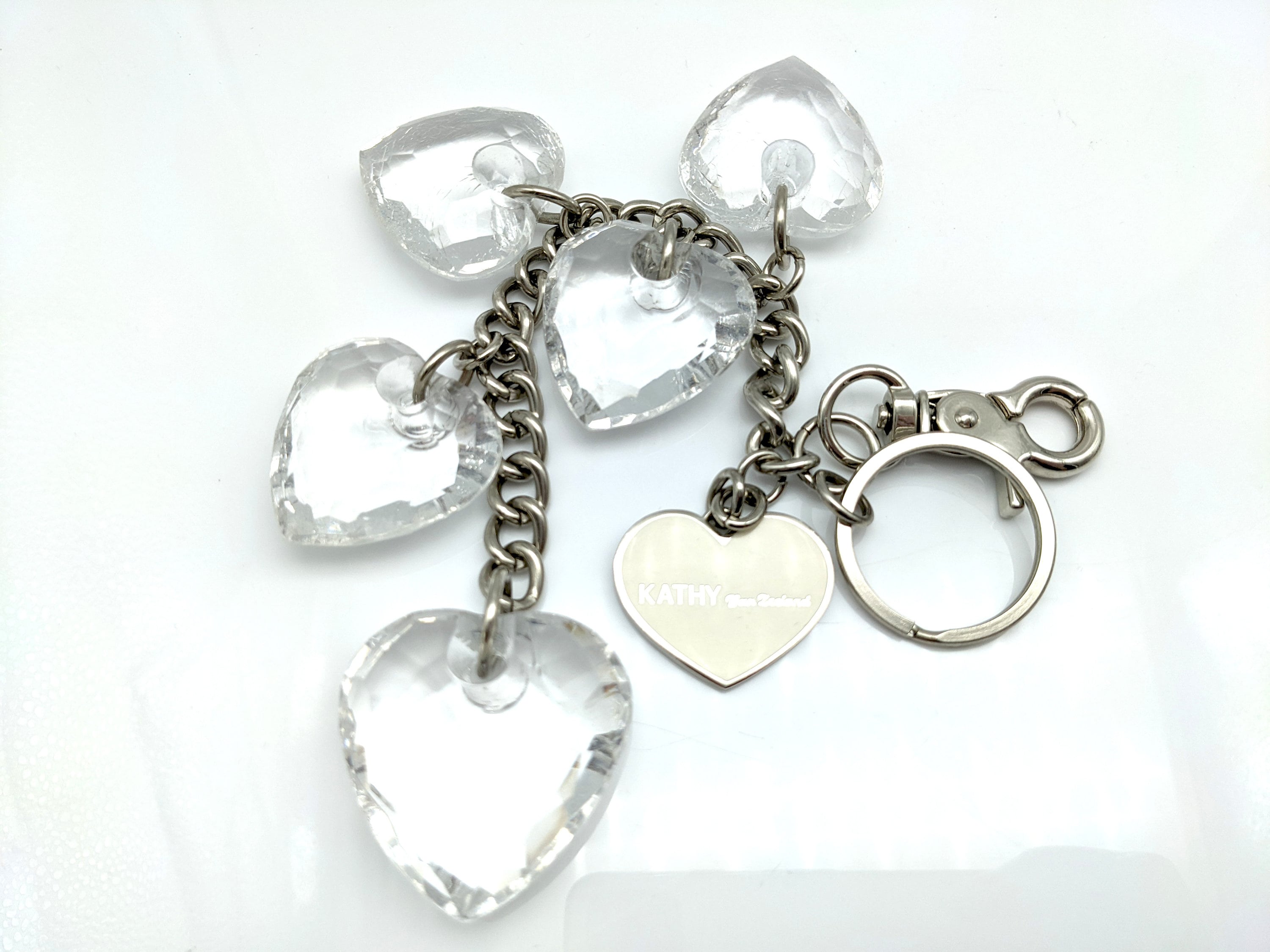 Silver Heart Kathy Van Zeeland Keychain Purse Charm - Etsy
