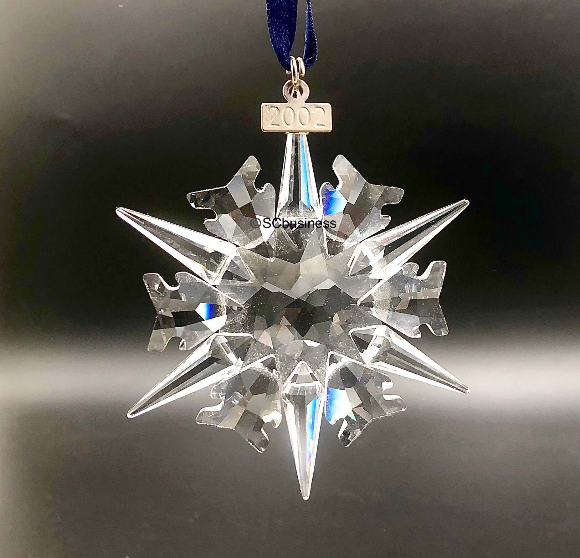 Swarovski Crystal 2002 Snowflake Ornament, Vintage Christmas Decor