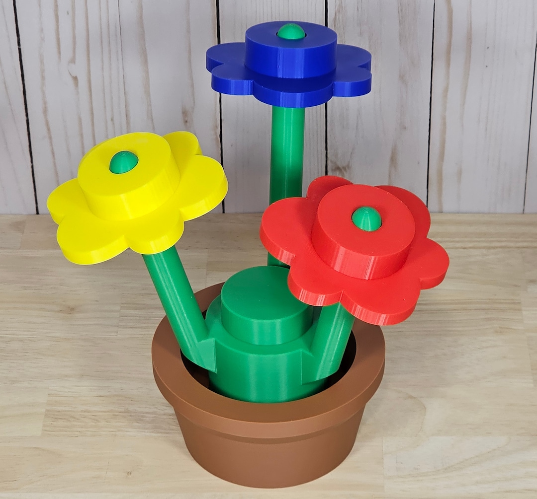 Giant Building Block Flowers, Life-size Brick Blooms With 3
