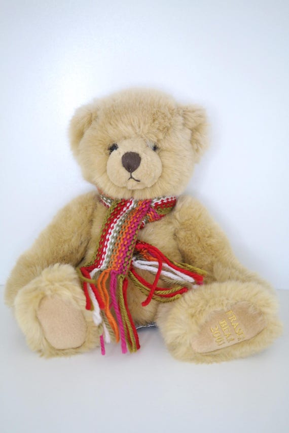 Vintage 2003 Russ Berrie Fraser Bear Plush With Knitted Scarf - Etsy