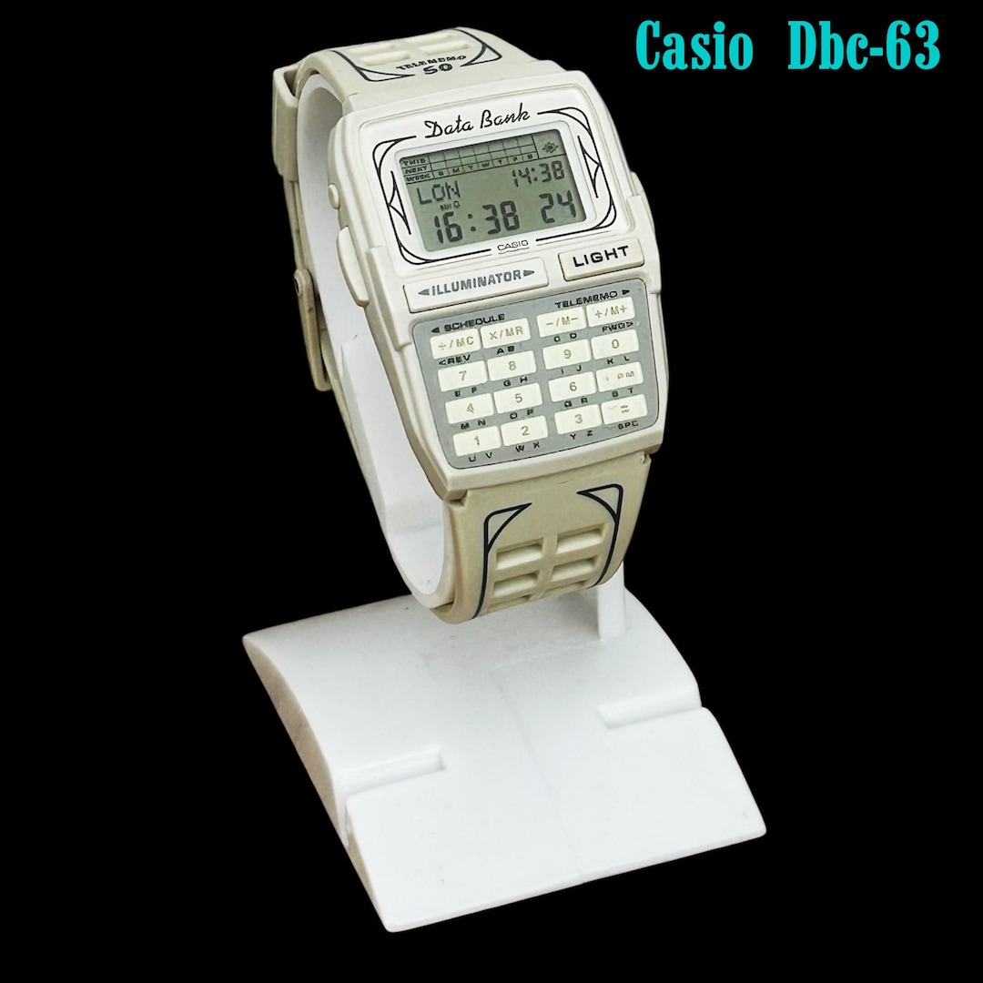 RARE Nos Casio Dbc-63 Databank Telememo 50 Memory Calculator Watch