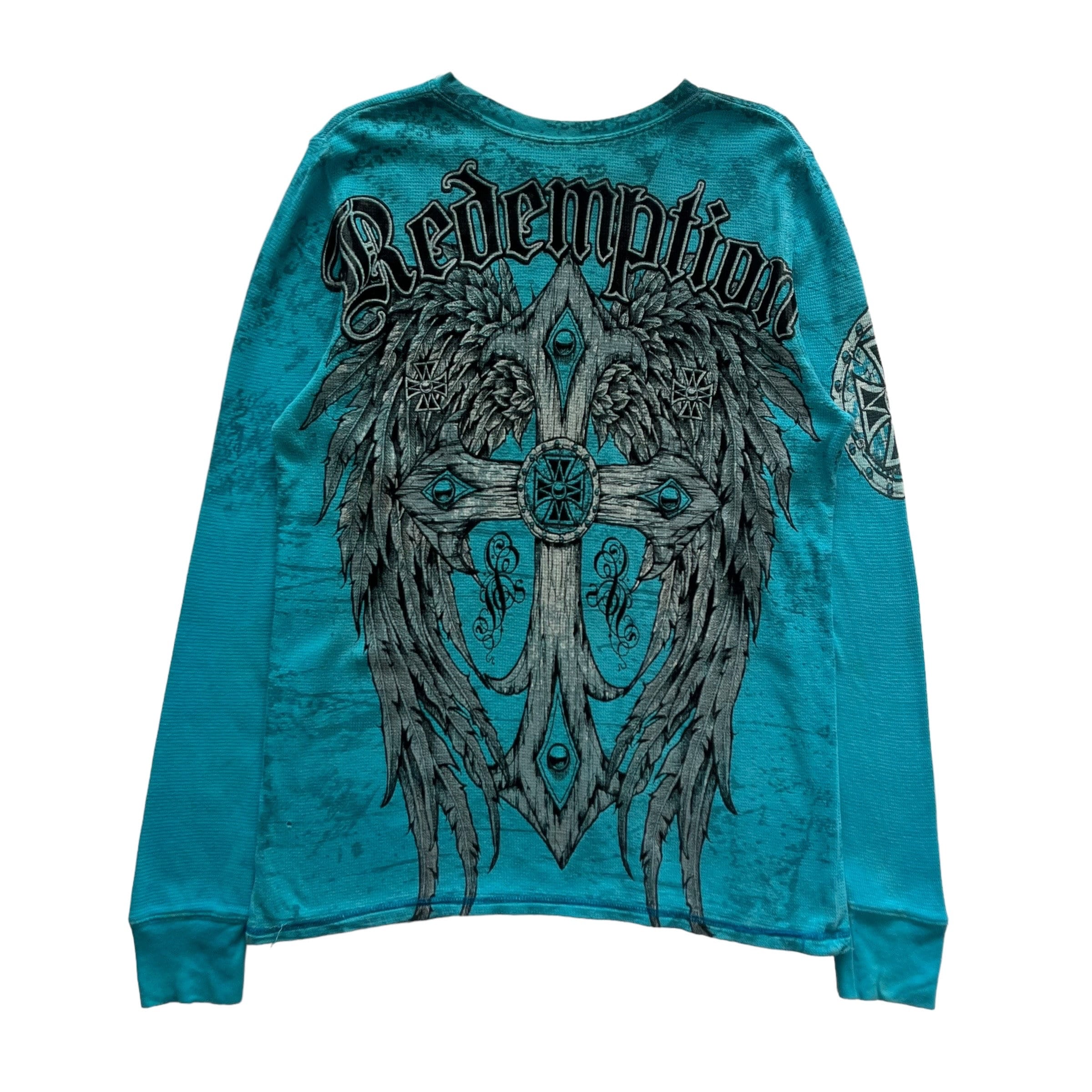 Raw State Cross Wing Grunge Cyber Y2K Thermal Style Long Sleeve