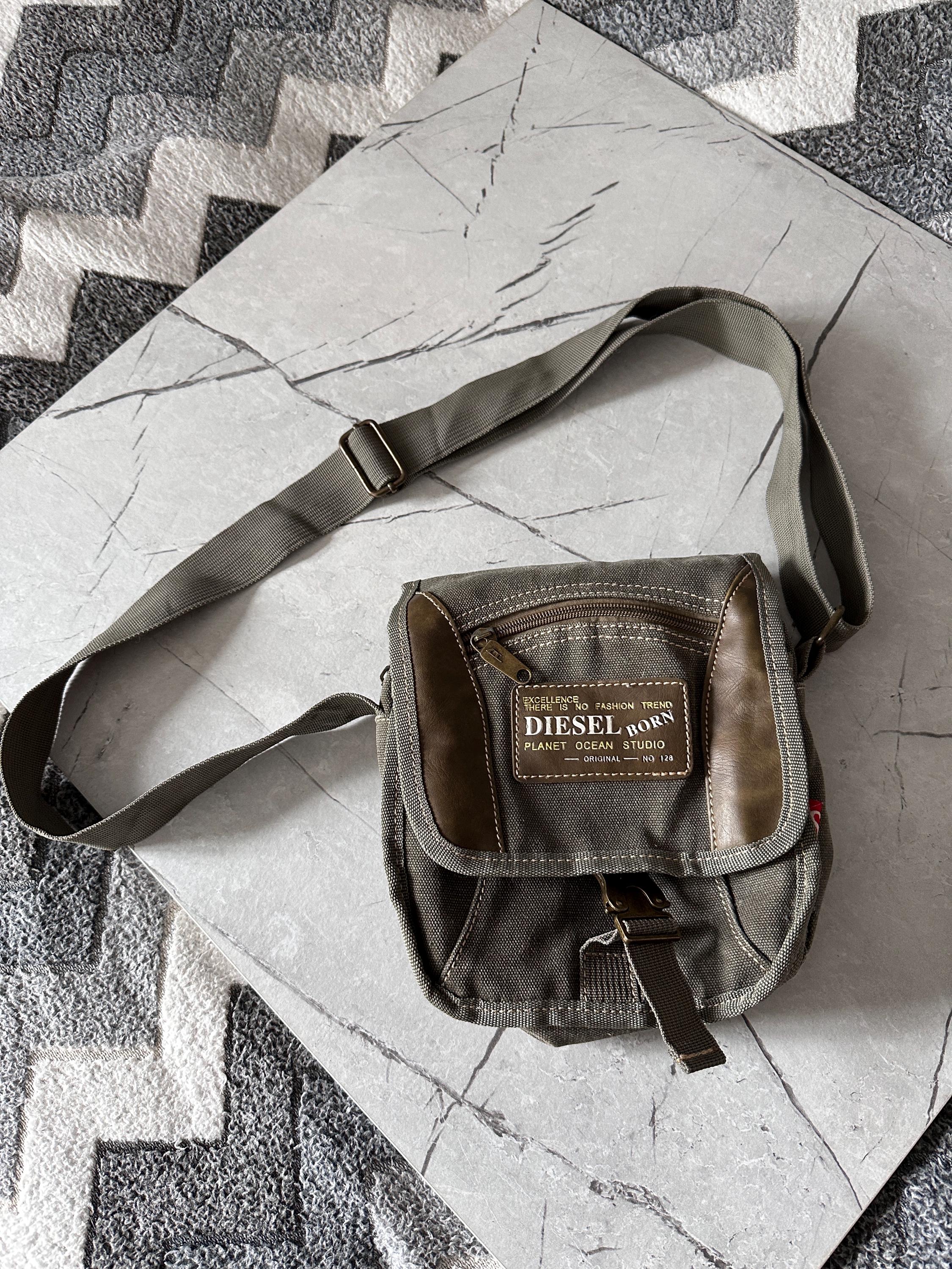 Vintage Diesel Born Y2K Messenger Bag - Olive Green - Adjustable