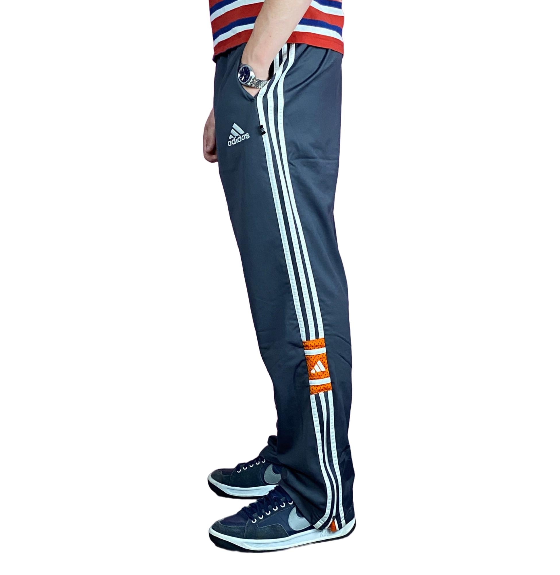 90s Adidas Vintage Men's Track Pants - L Gray Nylon Blend - Etsy
