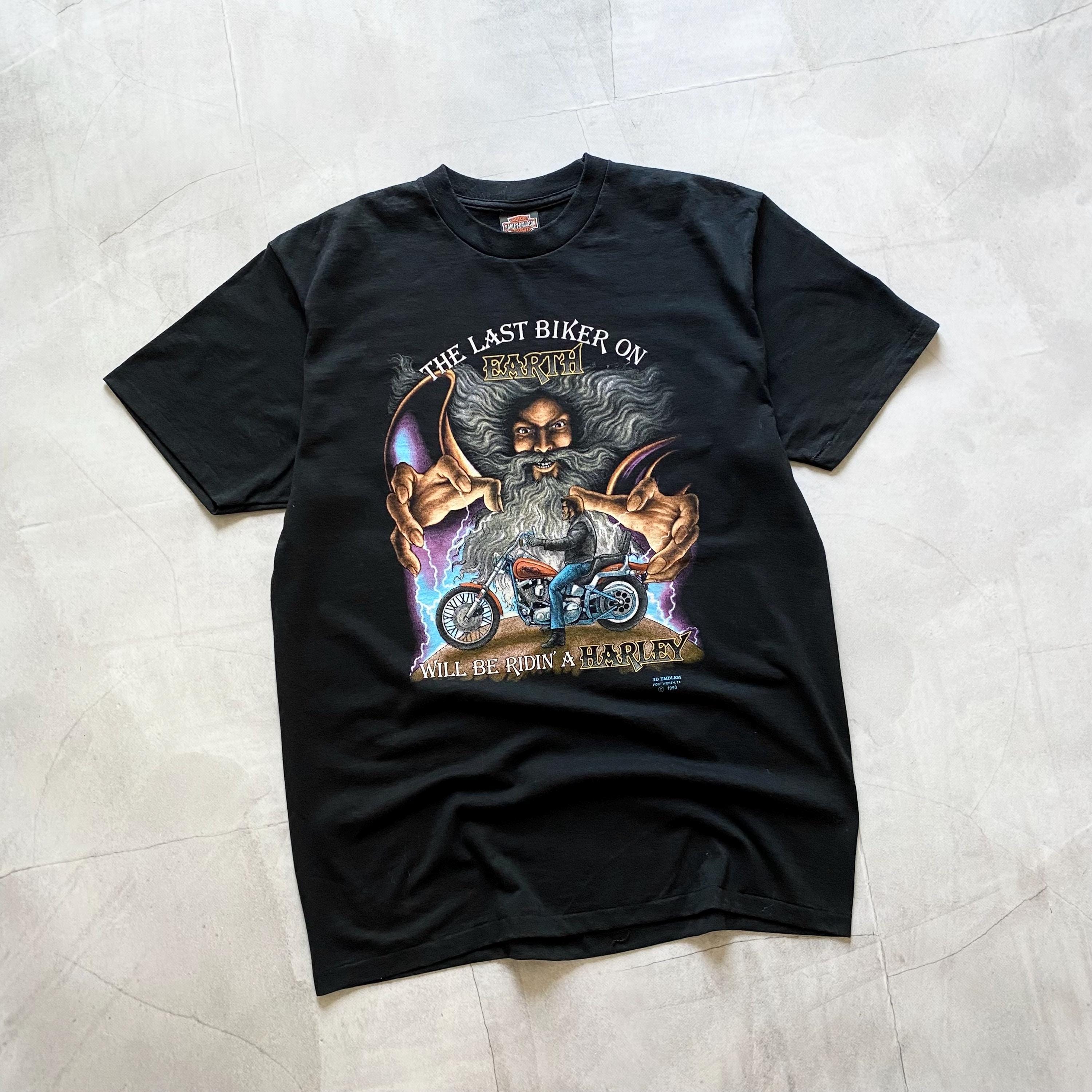 Vintage Harley Davidson T-shirt: 1990 3D Emblem Biker Tee, Size XL