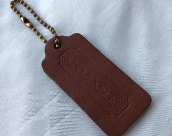 コーチ ヴィンテージ シグネチャー ブラウン レザー＆真鍮 キー