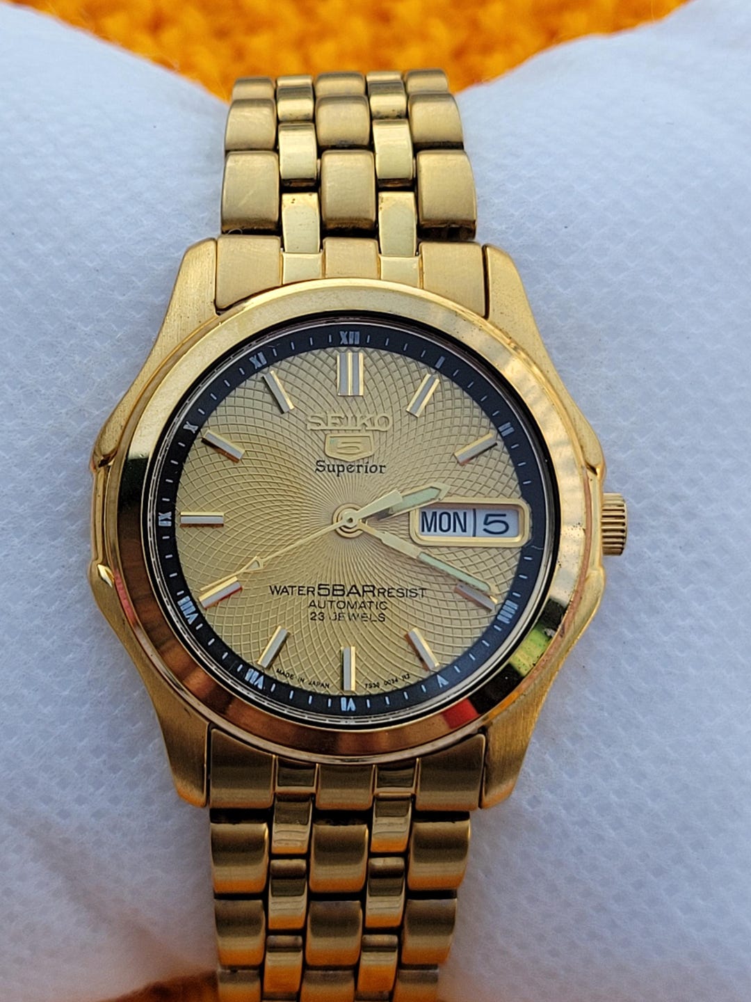 Vintage Seiko 7S36-0030 Gold Superior Automatic Japan Rare Men's