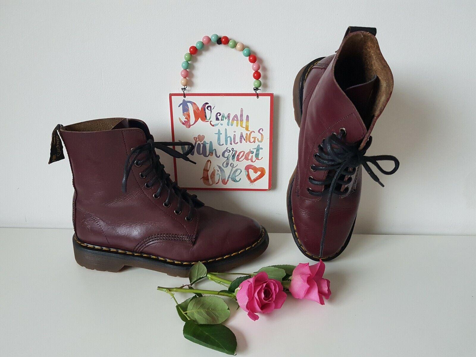Vintage Dr Martens 8 Hole England Oxblood Cherry Red 1460 MIE