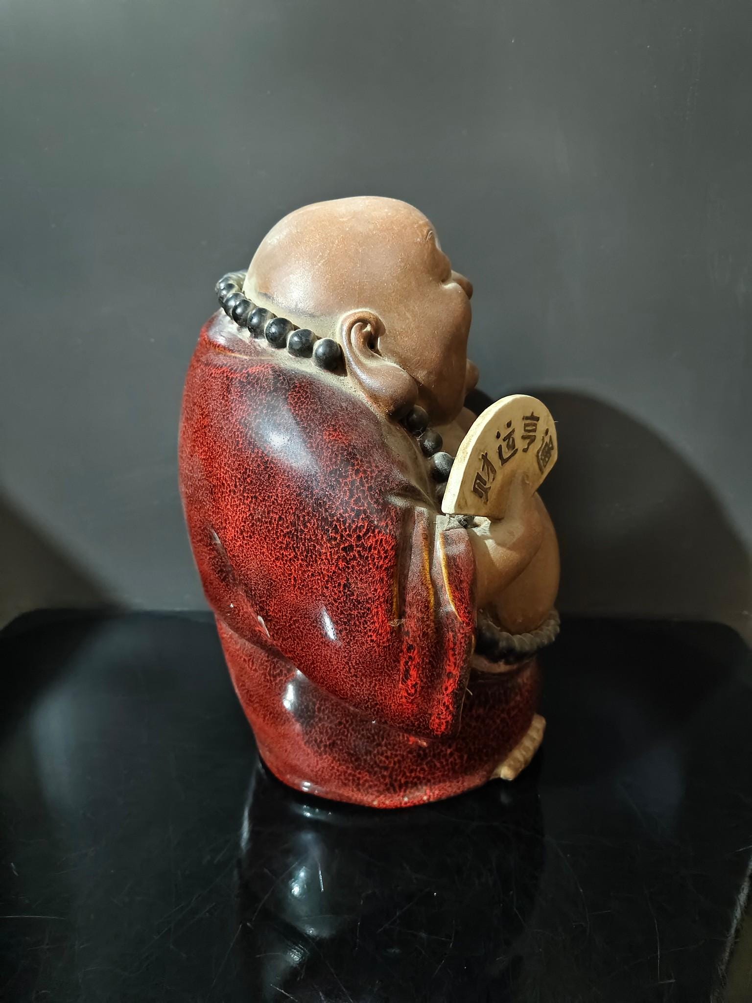 骨董品 石湾笑い仏像：中国陶器の扇付きブダイ - Etsy 日本