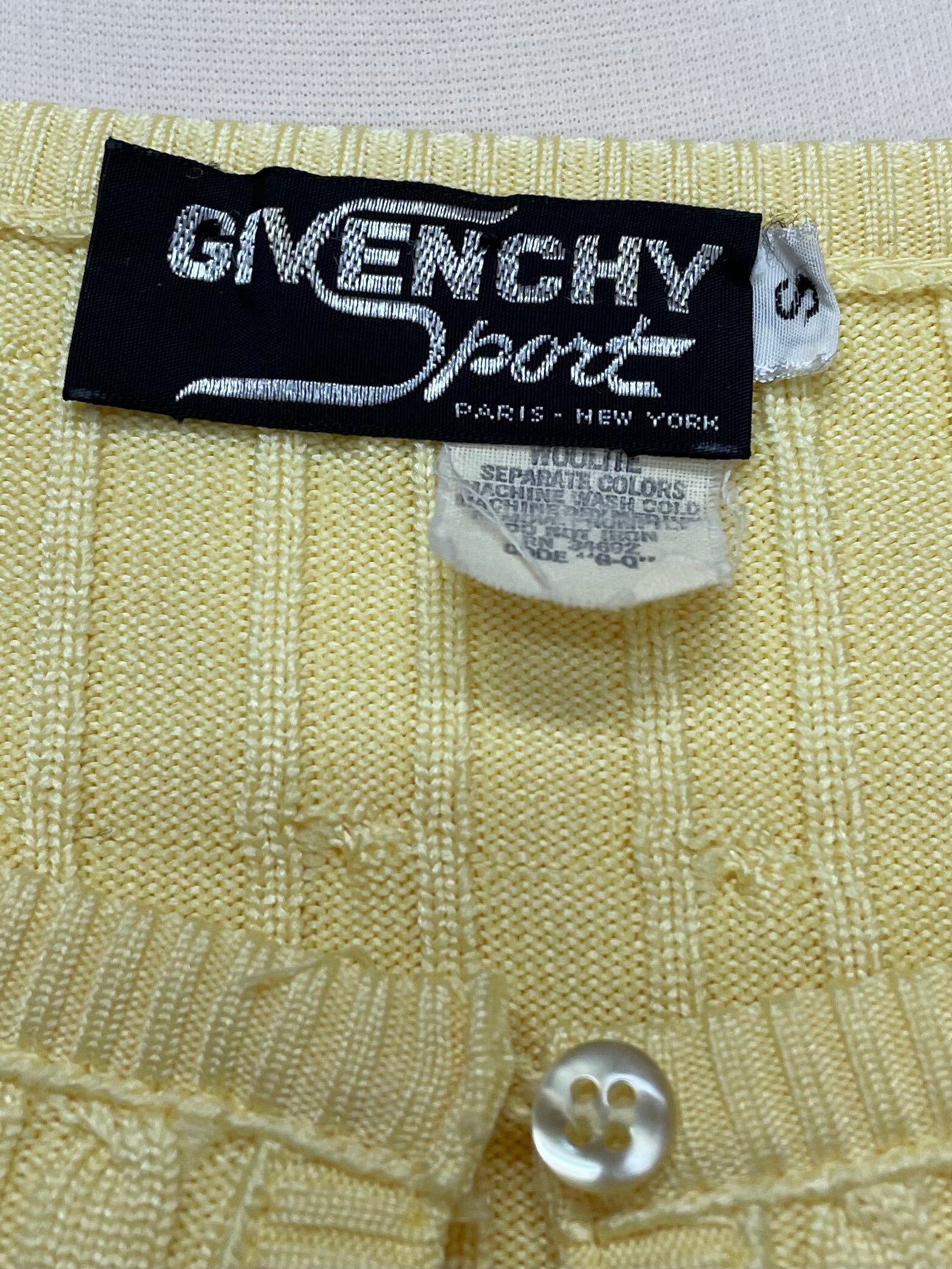 70s Givenchy Sport Yellow Knit Sweater Blouse Pleated Skirt - Etsy