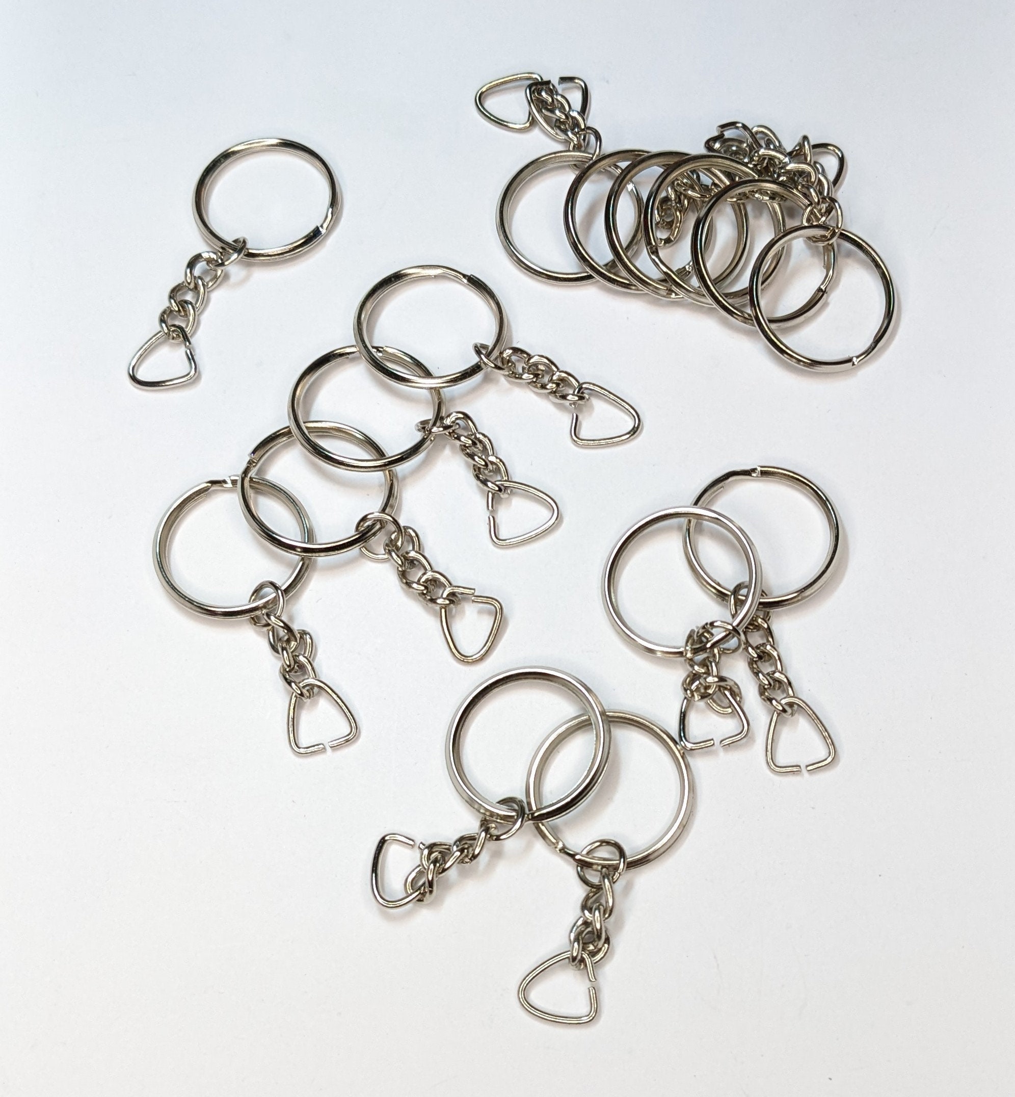 DIY Keychain Keyrings, Silver Keychain for Crafts Making Supplies