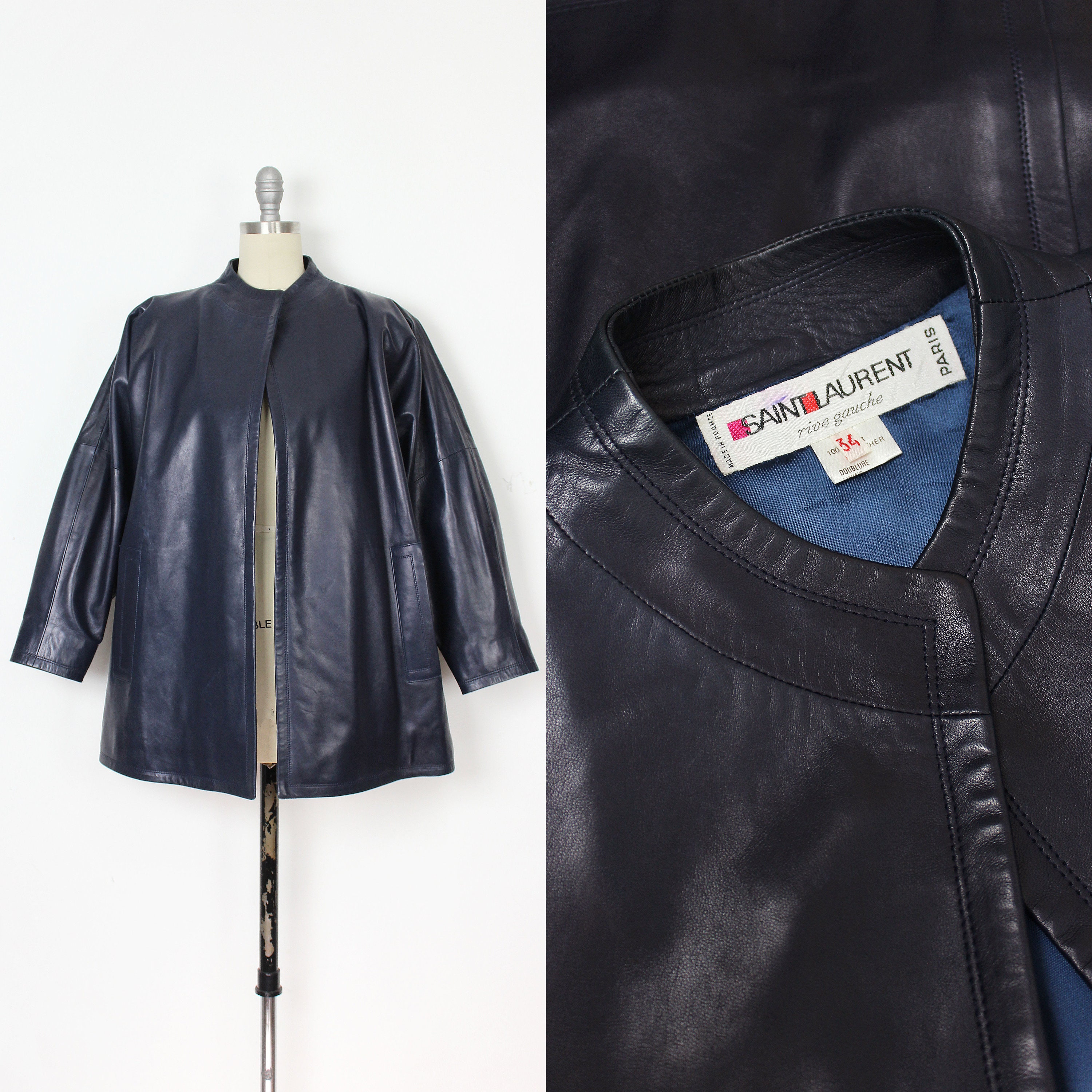 Vintage Yves Saint Laurent Leather Jacket / 1980s Leather Jacket