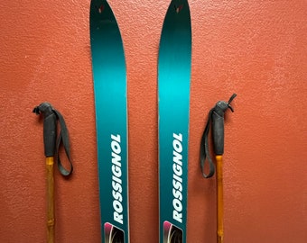 Rossignol 4S Kevlar Skis Wall Art Decor, Refurbished Antique Skis
