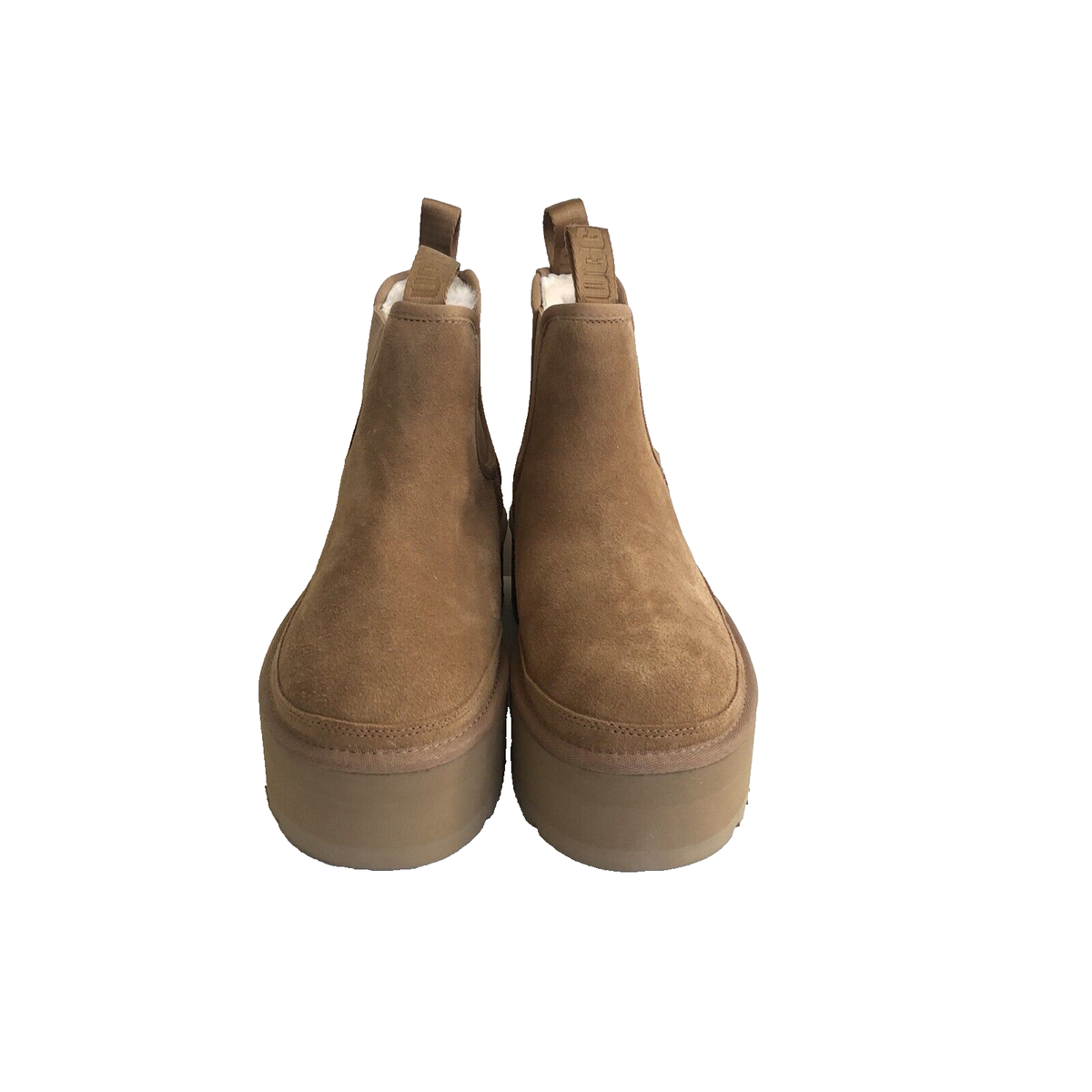 UGG WOMEN NEUMEL PLATFORM CHELSEA CHESTNUT ANKLE SHOE US 12 / EU