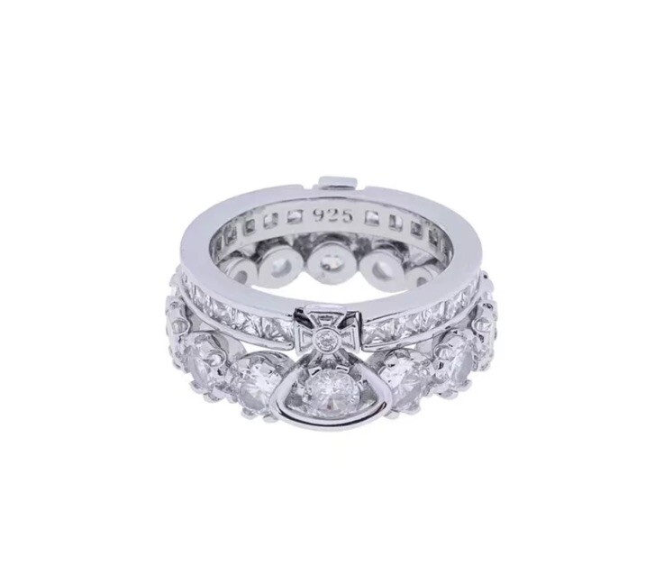 Vivienne Westwood Two Layer Becky Ring With Gift Box - Silver | eBay