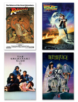 80'S CLASSIC MOVIE POSTER SET (BACK TO THE FUTURE, BREAKFAST CLUB