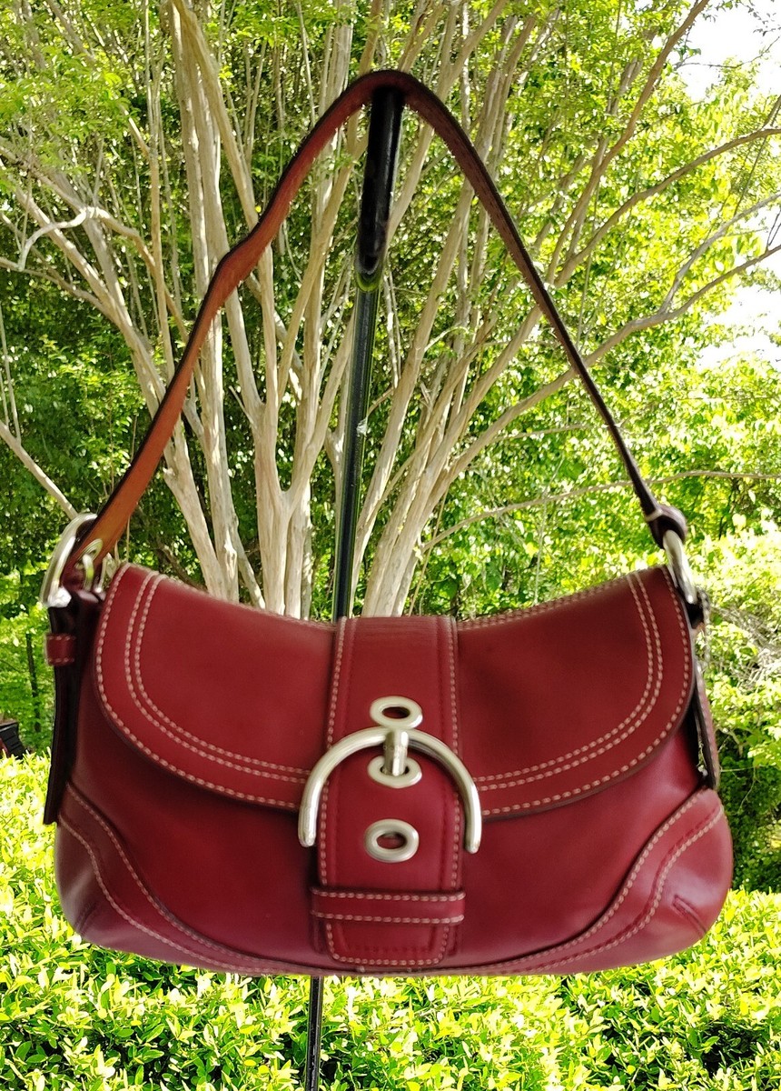 Coach F10909 SMALL Vintage Y2K Cherry Red Soho Leather Shoulder