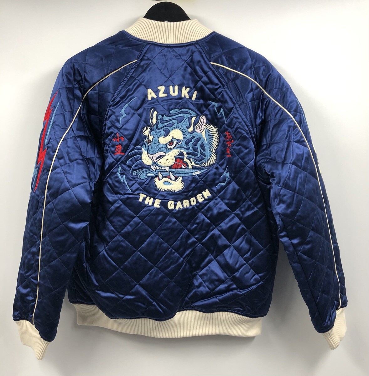 Azuki Twin Tigers Reversible Silk* Blue Red Jacket Small NFT Group