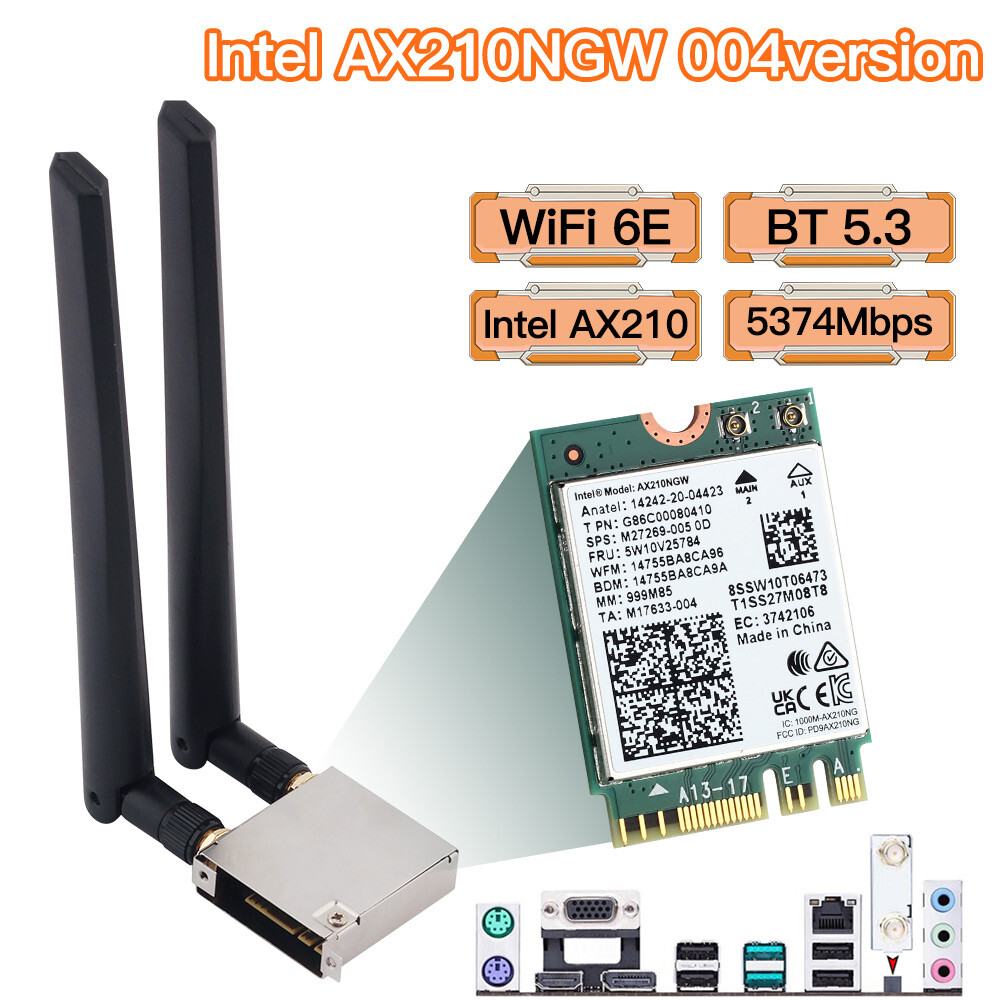 ASUS WIFI GO M.2 Card Wireless WiFi 6E for Intel AX210 Network