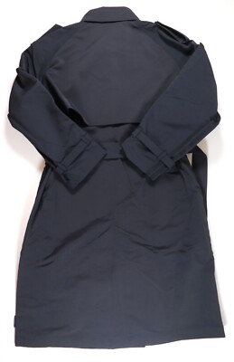 ADIDAS BLUE VERSION SLEEK LOOSE FIT LONG TRENCH COAT BLACK HN3335