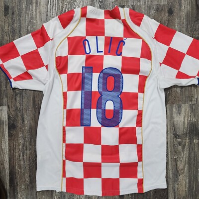 2004 Nike Croatia Home Soccer Jersey Ivica Olić Men M EuroCup
