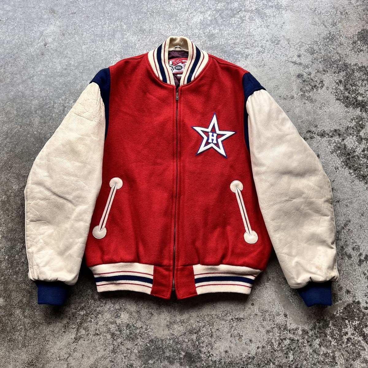 Vintage Ebbets Field Flannels Hollywood Stars Wool Varsity Jacket
