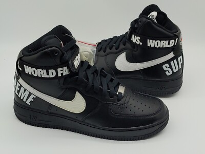 Size 8 - Nike Air Force 1 High SP x Supreme Black 2014