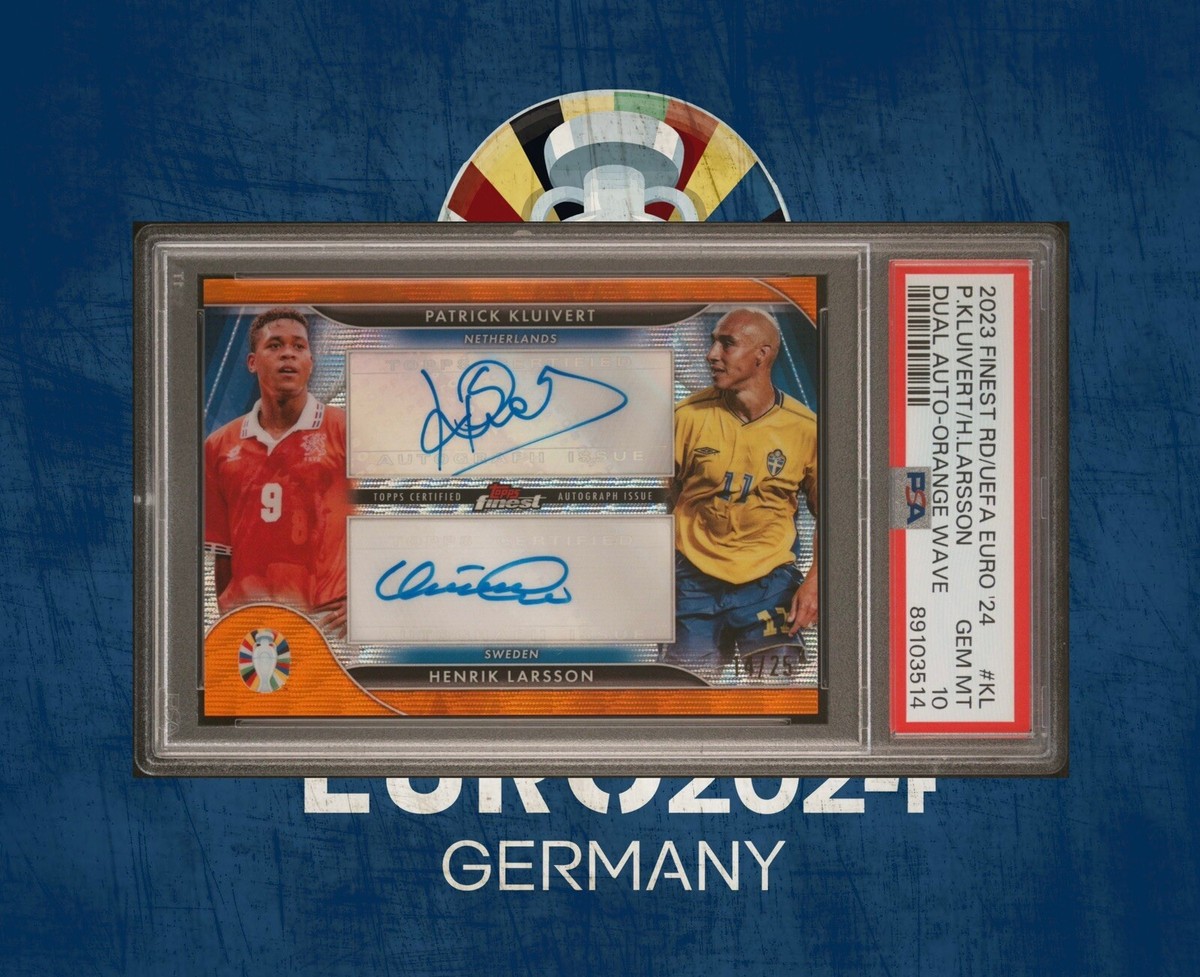 2023 Finest Road To Euro 24 Dual Auto Larsson/Kluivert Orange Wave