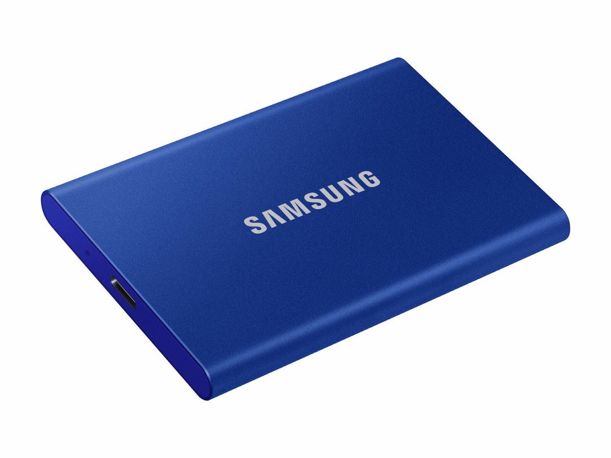 Boxed Samsung Portable SSD T7 1TB USB 3.2 External SSD Indigo Blue