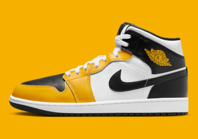 Nike Air Jordan 1 Retro Mid Taxi Yellow Ochre White Black DQ8426