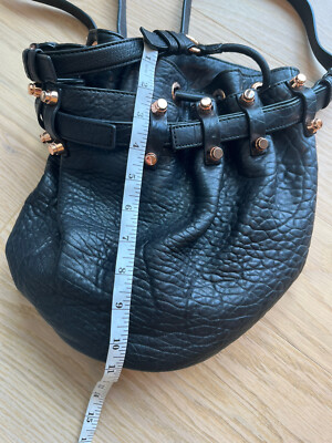 Alexander Wang Diego bucket bag, black pebbled leather w rose gold