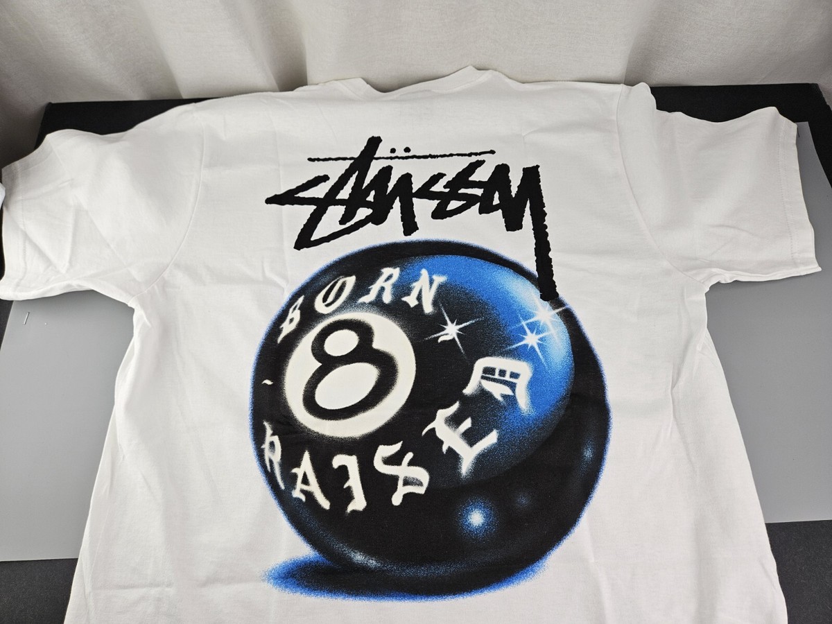 NEW Stussy x Born & Raised 8 Ball Tee Size Large IN HAND FAST SHIP