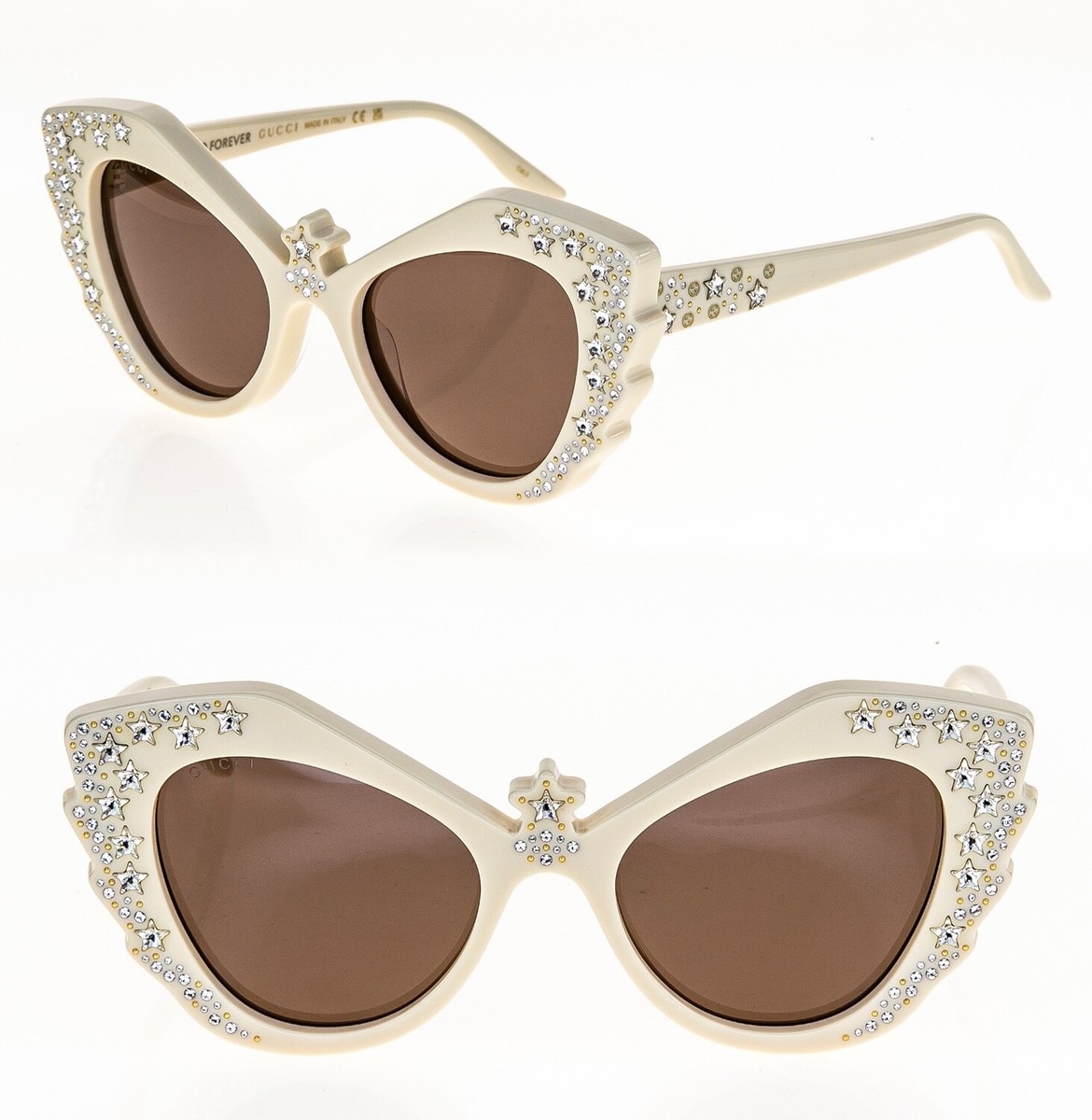 GUCCI ARIA HOLLYWOOD FOREVER 1095 Ivory Brown Crystal Star
