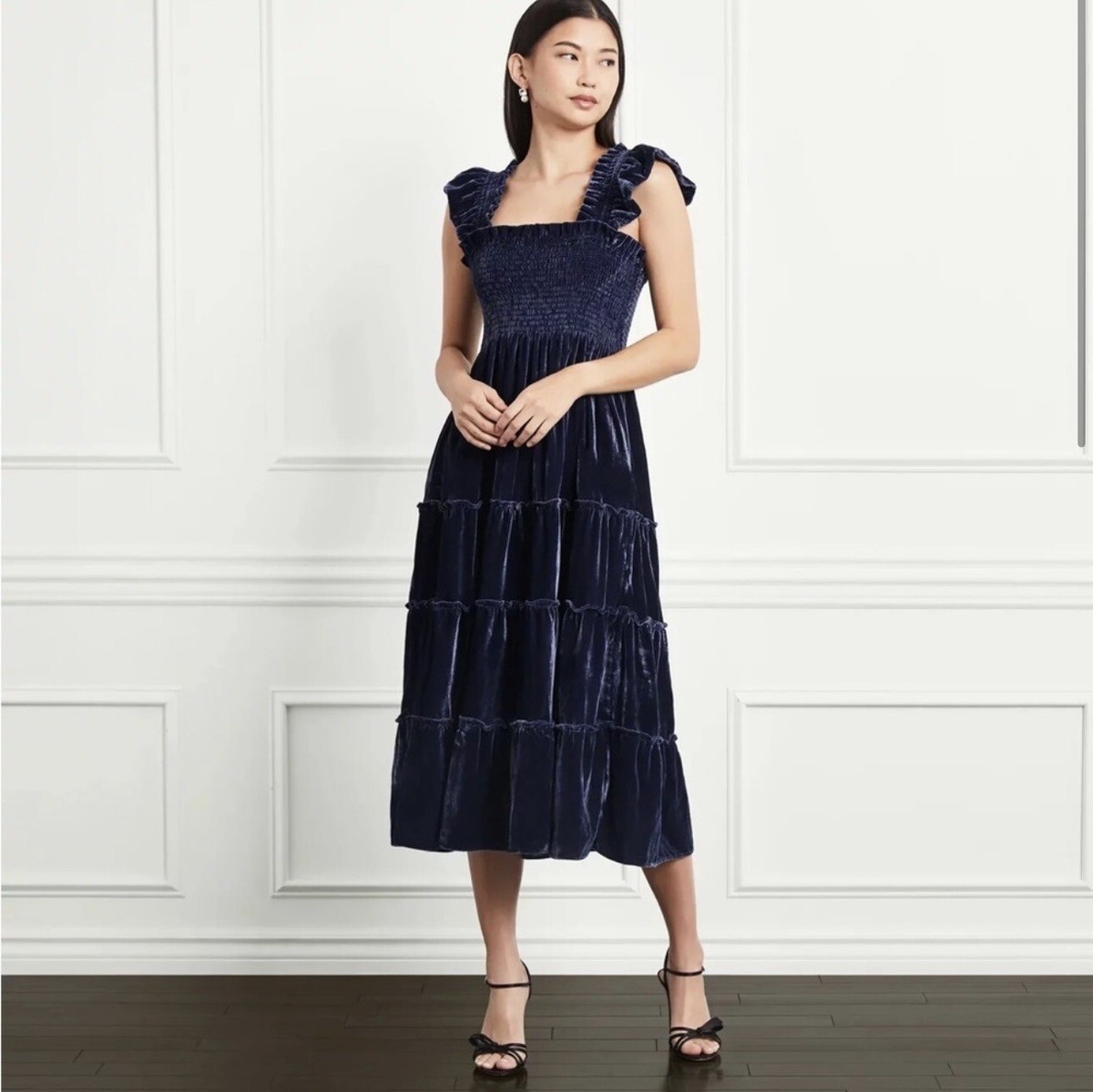 Hill House Home Ellie Nap Dress Navy Velvet XS NWT Sundress | eBay